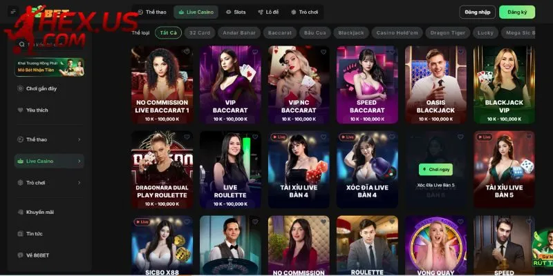 Sảnh casino 86BET